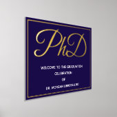 Blue Gold PhD Abschluss Willkommen Foliendrucke (Ablage )