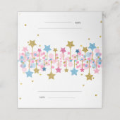 Blue Gold Pink Tinkle Tinkle Danke Karte (Außenseite Aufgefaltet)