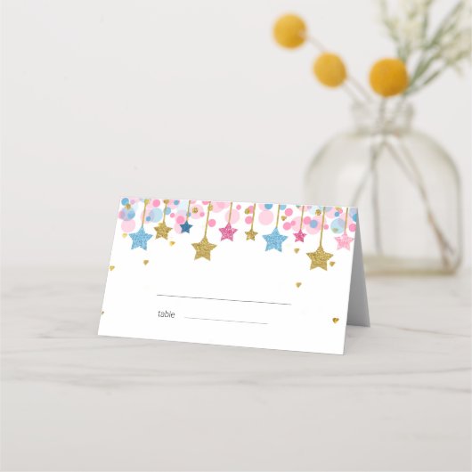 Blue Gold Pink Tinkle Tinkle Danke Karte (Vorderseite)