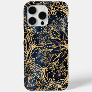 Blue Gold Poinsettia Blume Mandala Case-Mate iPhone Hülle
