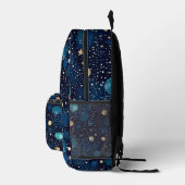 Blue & Gold Polka-Dot Bedruckter Rucksack (Rechts)