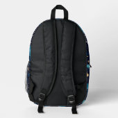 Blue & Gold Polka-Dot Bedruckter Rucksack (Rückseite)