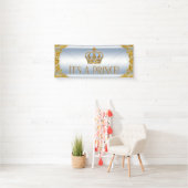 Blue Gold Prince Baby Duschbanner Banner (Insitu)