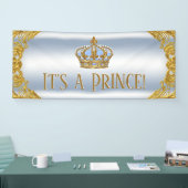 Blue Gold Prince Baby Duschbanner Banner (Messe)