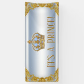 Blue Gold Prince Baby Duschbanner Banner (Vertikal)