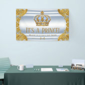 Blue Gold Prince Baby Duschbanner Banner (Messeveranstaltung)