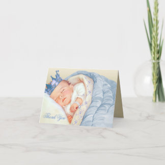 Blue Gold Prince Baby Dusche Vielen Dank Dankeskarte