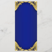 Blue Gold Prince Baby Duschmenüs Menükarte (Rückseite)