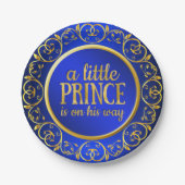 Blue Gold Prince Baby Duschpapier Teller (Vorderseite)