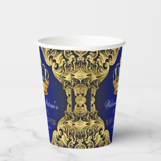 Blue Gold Prince Baby Duschpapiertafeln Pappbecher (Rechts)