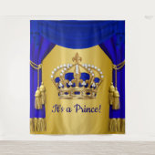 Blue Gold Prince Crown Babydusche Backdrops Wandteppich (Vorderseite)