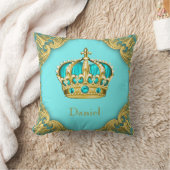 Blue Gold Prince Crown Kinderzimmer Decor Boys Kissen (Decke)