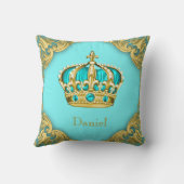 Blue Gold Prince Crown Kinderzimmer Decor Boys Kissen (Rückseite)
