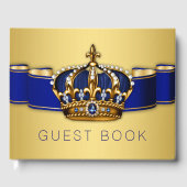 Blue Gold Prince King Crown Gästebuch (Vorderseite)