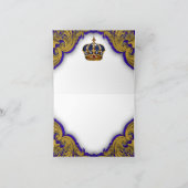 Blue Gold Prince King Crown Thank You Dankeskarte (Innenseite)