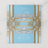 Blue & Gold Princess Crown Tiara Party Sitzplatz Platzkarte (Außenseite Aufgefaltet)