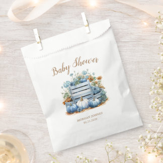 Blue Gold Pumpkin Autumn Baby Showdusche Geschenktütchen