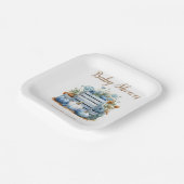 Blue Gold Pumpkin Autumn Baby Showdusche Pappteller (Gewinkelt)