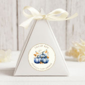 Blue Gold Pumpkin Autumn Baby Showdusche Runder Aufkleber