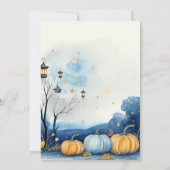 Blue Gold Pumpkin Baby Dusche Danke Karte (Rückseite)