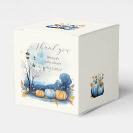 Blue Gold Pumpkin Baby Shooting Monogram Geschenkschachtel