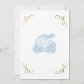 Blue & Gold Pumpkin Carriage Sweet 16 Party Einladung (Rückseite)