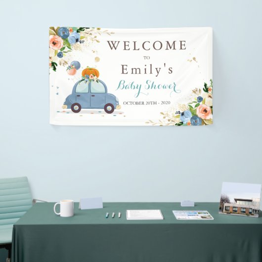 Blue & Gold Pumpkin Drive by Baby Dusche Banner (Messeveranstaltung)