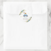 Blue & Gold Pumpkin Drive By Baby Showvorteil Runder Aufkleber (Tasche)