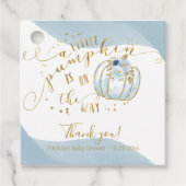 Blue Gold Pumpkin Fall Baby Dusche Vielen Dank Geschenkanhänger (Vorderseite)