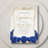 Blue Gold Quinceañera Einladung