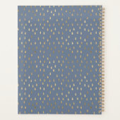 Blue Gold Raindrop Modern Trendy Monogram Planer (Rückseite)