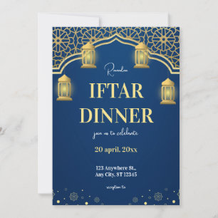 Blue Gold Ramadhan Iftar Abendessen Einladung