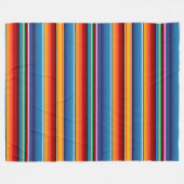 Blue Gold Red Mexican Sarape Fleecedecke (Vorderseite (Horizontal))