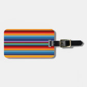 Blue Gold Red Mexican Sarape Gepäckanhänger (Vorderseite horizontal)