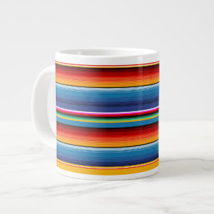 Blue Gold Red Mexican Sarape Jumbo-Tasse