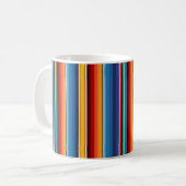 Blue Gold Red Mexican Sarape Kaffeetasse (Vorderseite Links)