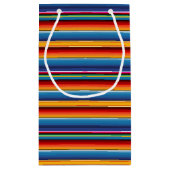 Blue Gold Red Mexican Sarape Kleine Geschenktüte (Rückseite)