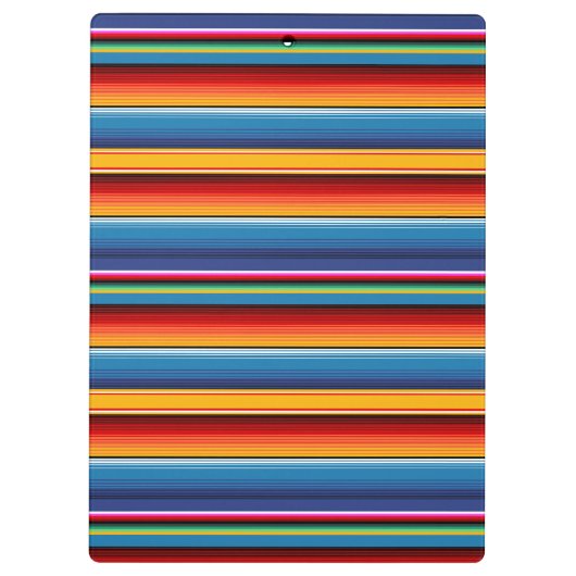 Blue Gold Red Mexican Sarape Klemmbrett (Rückseite)