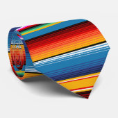 Blue Gold Red Mexican Sarape Krawatte (Gerollt)