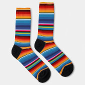 Blue Gold Red Mexican Sarape Socken (Rechts)