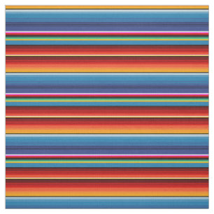 Blue Gold Red Mexican Sarape Stoff