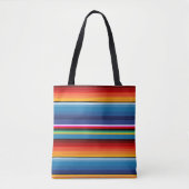 Blue Gold Red Mexican Sarape Tasche (Vorderseite)