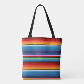 Blue Gold Red Mexican Sarape Tasche (Rückseite)