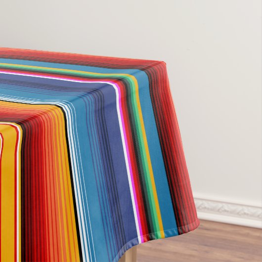Blue Gold Red Mexican Sarape Tischdecke (Beispiel)