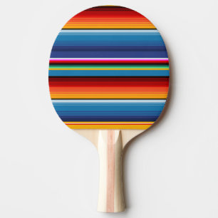 Blue Gold Red Mexican Sarape Tischtennis Schläger