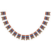 Blue Gold Red Mexican Sarape Wimpelkette (Alle)