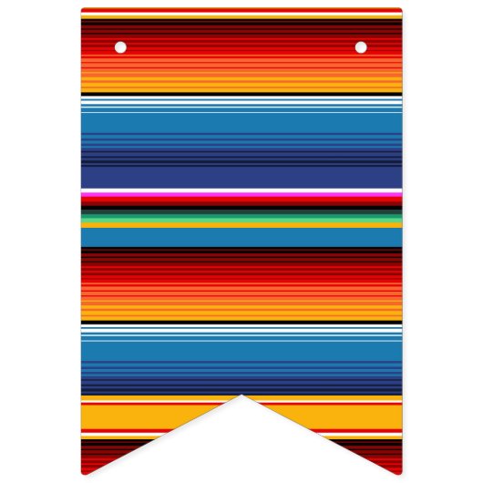 Blue Gold Red Mexican Sarape Wimpelkette (Zweite Fahne)