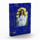 Blue Gold Retro Hand Drain Abschluss Foto Block (Links)