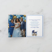 Blue & Gold Royal Baby Showdusche Afrikanische ame Dankeskarte (Innenseite)