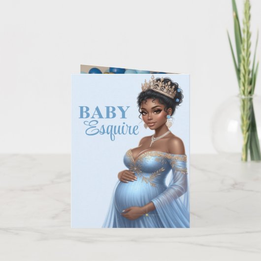 Blue & Gold Royal Baby Showdusche Afrikanische ame Dankeskarte (Rückseite)